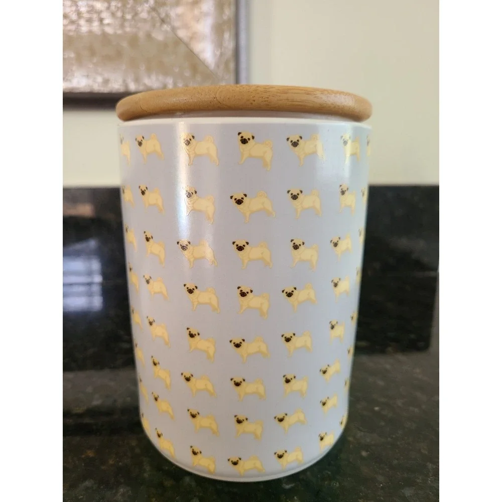 Treat/Food Jar Ceramic For Dogs Or Cats PUGS